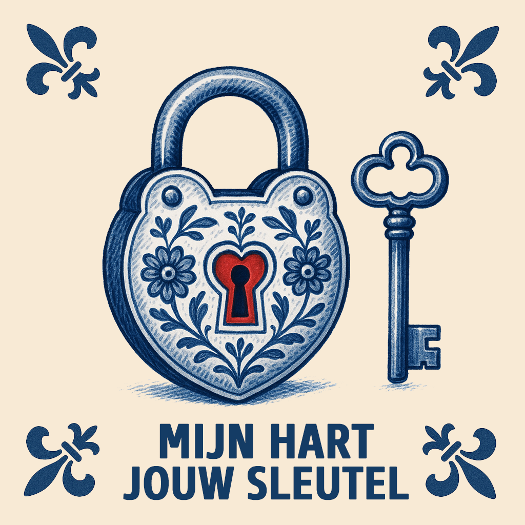 MEIN HERZ, DEIN SCHLÜSSEL – Delfter Blaue Fliese mit Humor