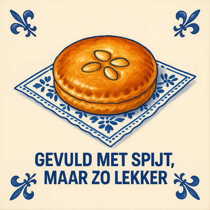 Filled with regret, but so delicious - Delft Blue Tile With Humor