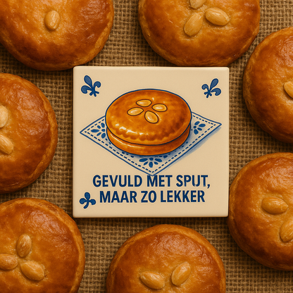 Filled with regret, but so delicious - Delft Blue Tile With Humor
