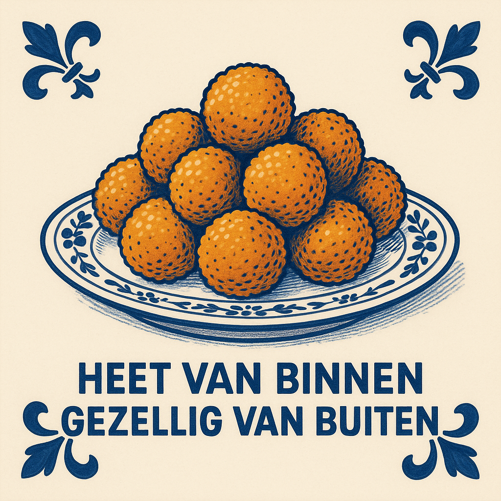 Hot Inside, Cozy Outside - Delft Blue Tile with Humor