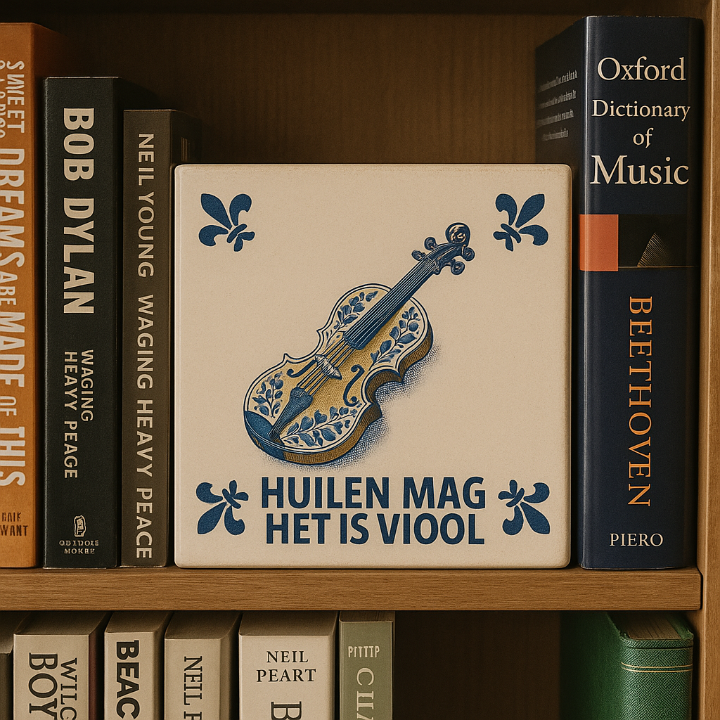 Violin - Crying is allowed, it's violin - Delft Blue Tile With Humor 