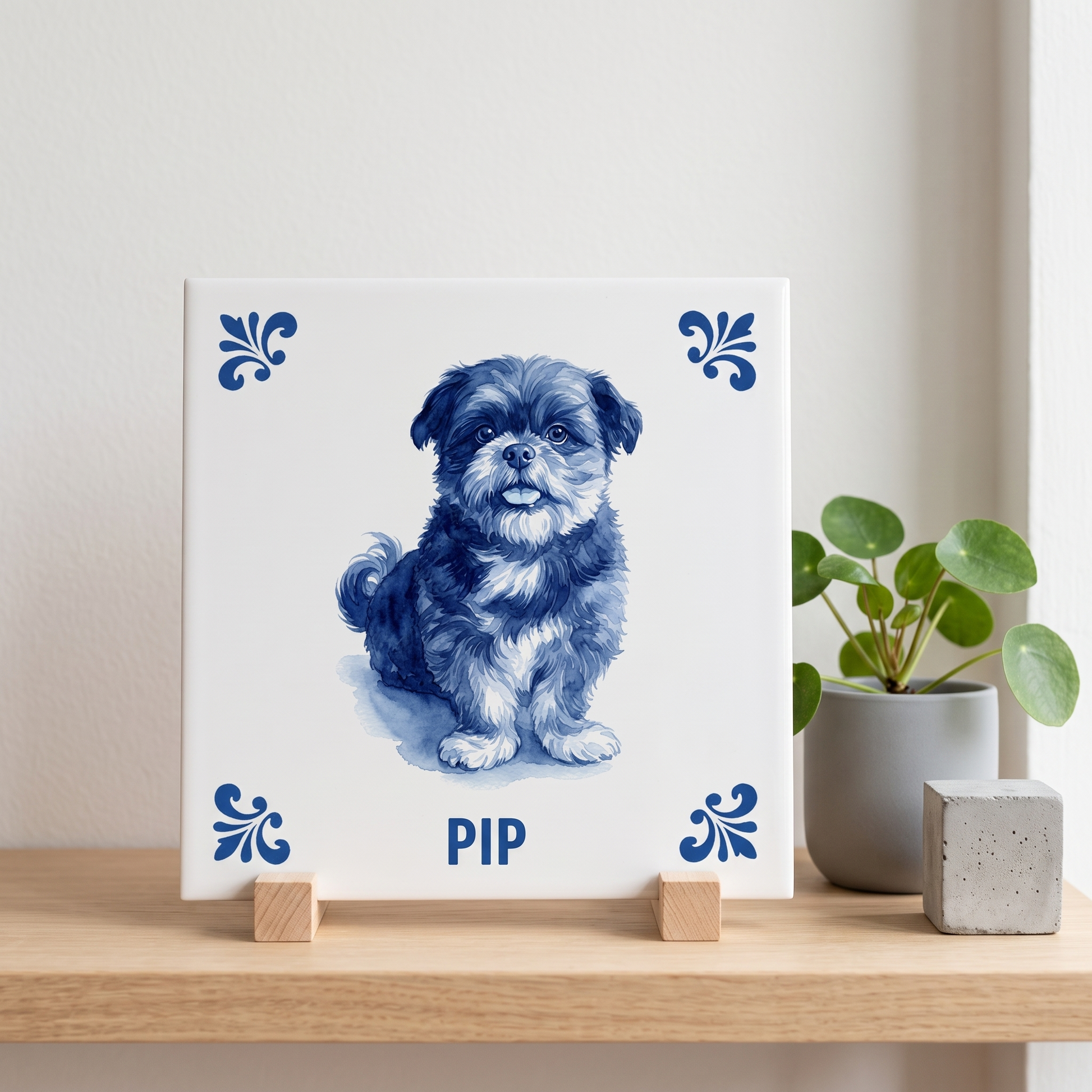 Delfts blauw tegelontwerp Pip