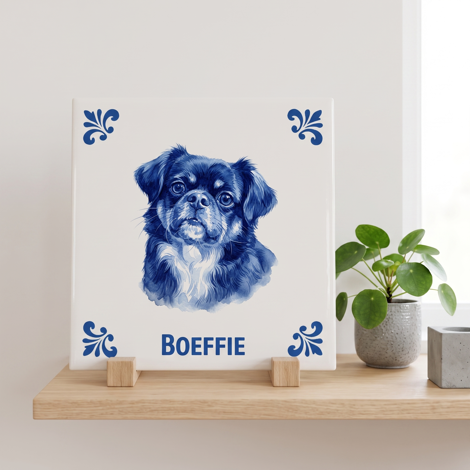 Delfts blauw tegelontwerp Boeffie