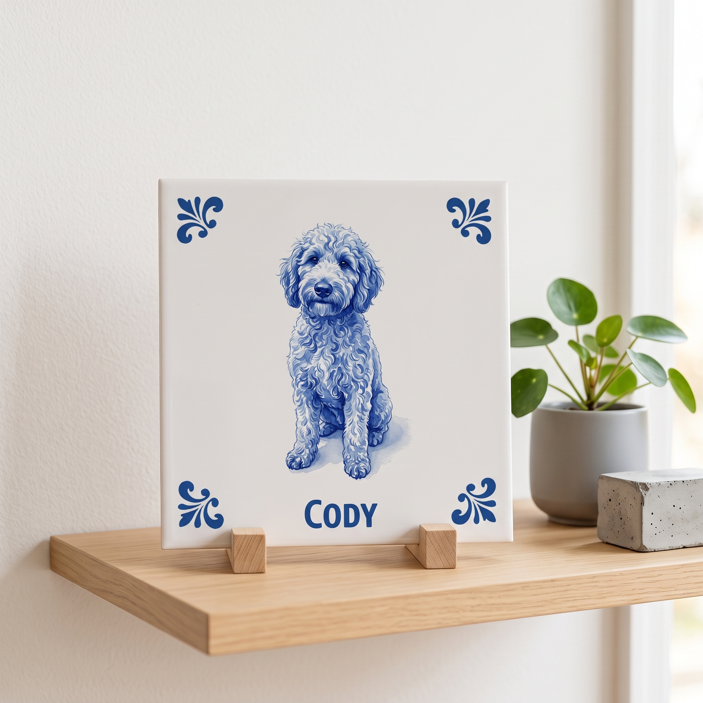 Delfts blauw tegelontwerp Cody