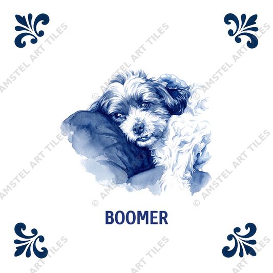 Delfts blauwe tegel Boomer ontwerp