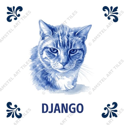 Delfts blauwe tegel Django ontwerp