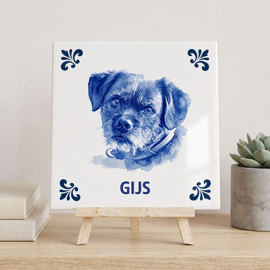 Delfts blauwe tegel Gijs