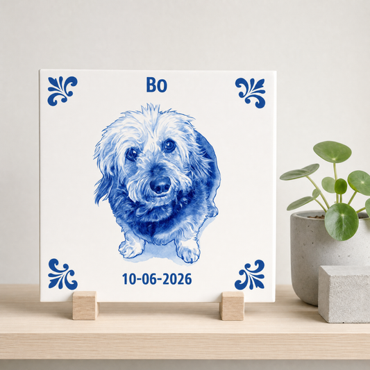 Delfts blauw tegelontwerp Bo