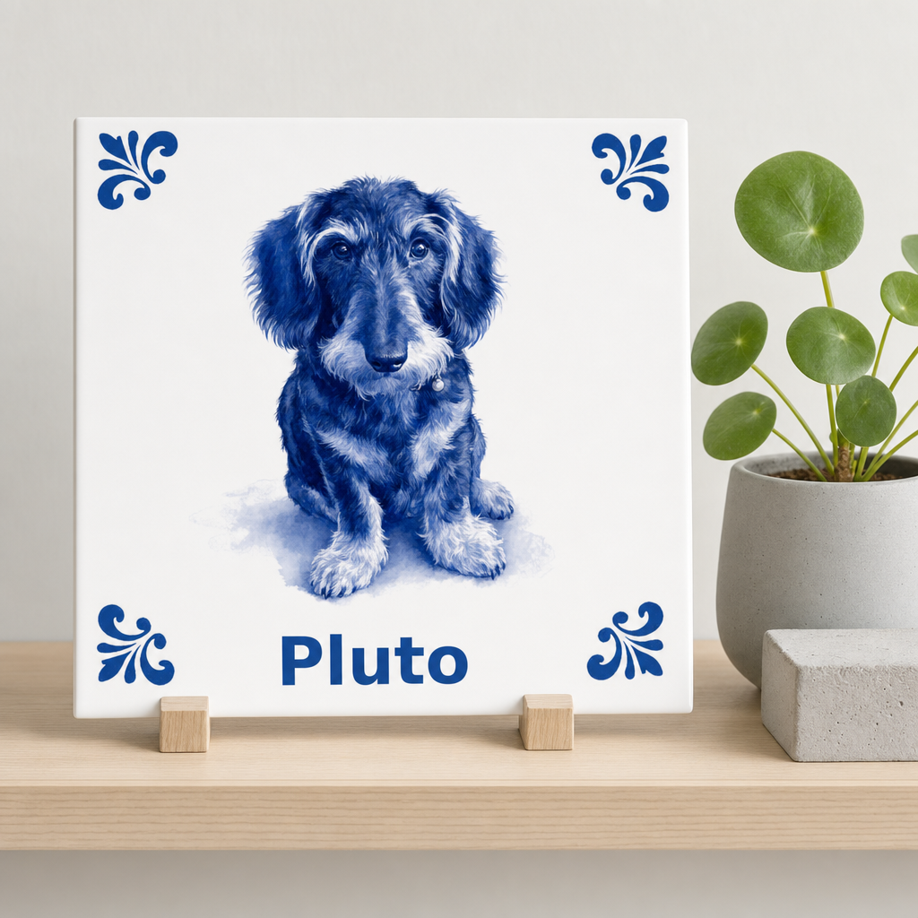 Delfts Blauwe tegel van Pluto