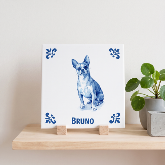 Delfts blauw tegelontwerp Bruno
