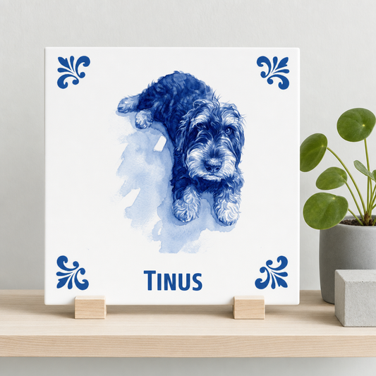 Delfts Blauwe tegel met Tinus