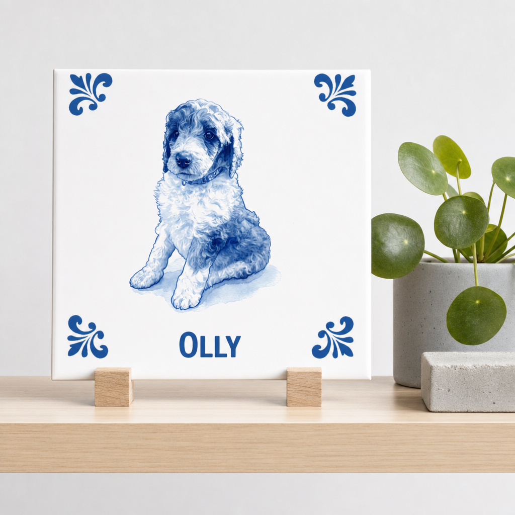 Delfts blauw tegelontwerp Olly