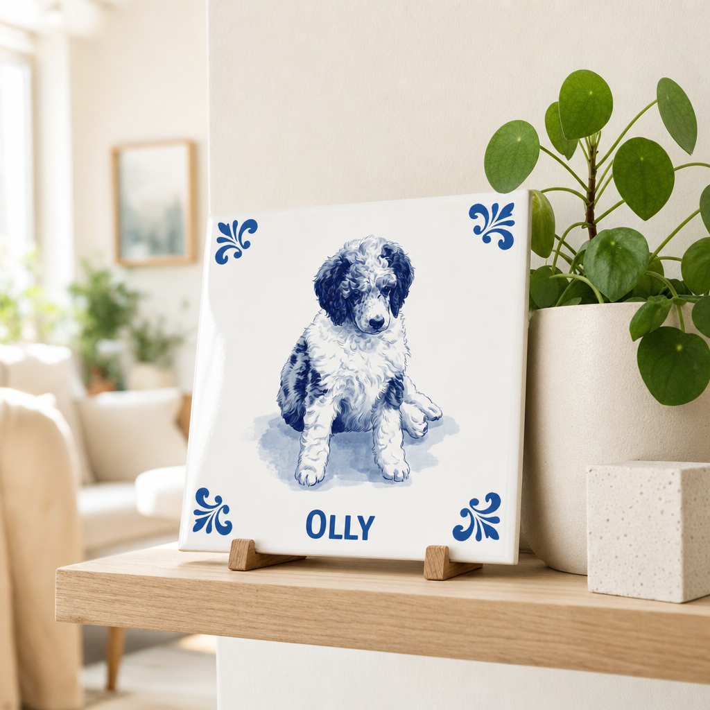 Delfts blauw tegelontwerp Olly