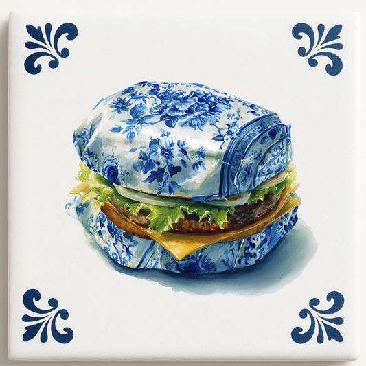 Hamburger in Delfts Blauw