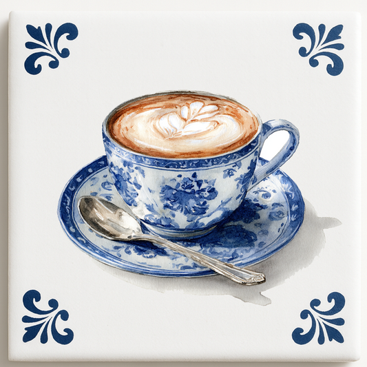 Cappuccino in Delfts Blauw